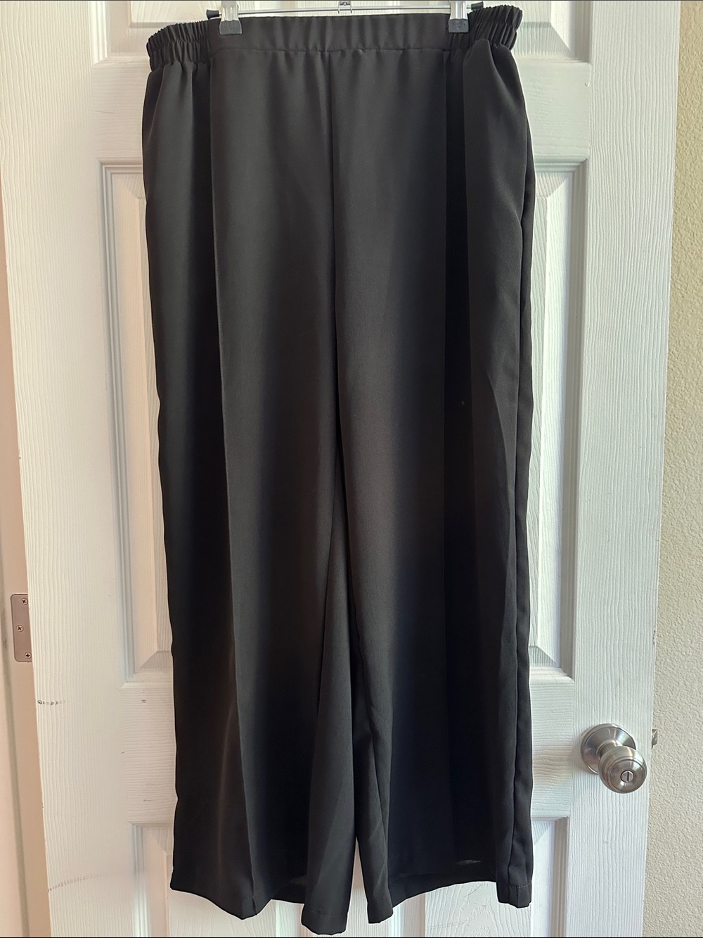 Black Wide Leg Trousers with Flowing Drape
